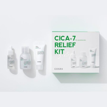 مجموعة العناية المهدئة CICA-7 للبشرة الحساسة من كوزاركس COSRX Cica-7 Relief Kit (3-STEP)